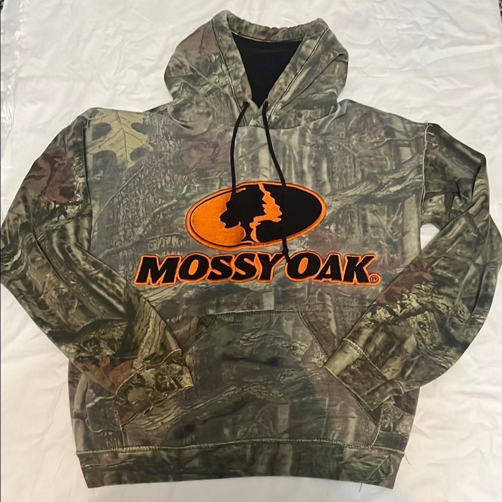 Mossy Oak Embroidered Spell Out Camouflage Hoodie Women’s Unisex Utility M